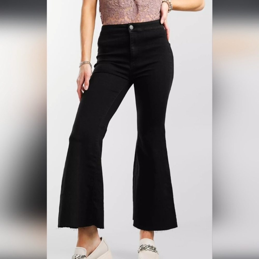 Free People Black Wide Leg Jeans